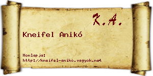 Kneifel Anikó névjegykártya